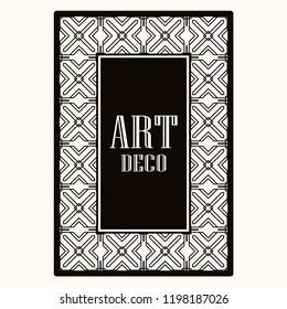 Art deco border frame. Template for design. Vector illustration