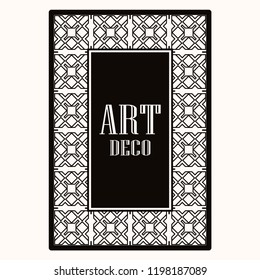 Art deco border frame. Template for design. Vector illustration