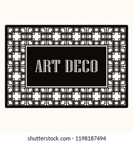 Art deco border frame. Template for design. Vector illustration