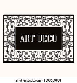 Art deco border frame. Template for design. Vector illustration