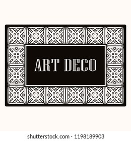 Art deco border frame. Template for design. Vector illustration