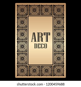 Art deco border frame template vector illustration