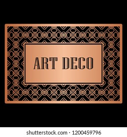 Art deco border frame template vector illustration