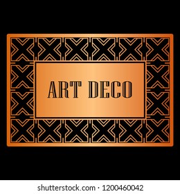 Art deco border frame template vector illustration