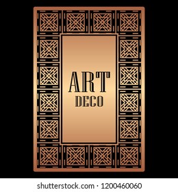 Art deco border frame template vector illustration