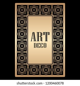Art deco border frame template vector illustration