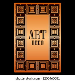 Art deco border frame template vector illustration