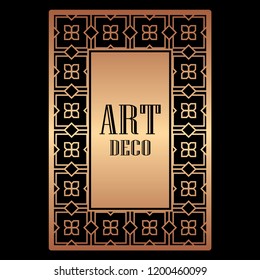 Art deco border frame template vector illustration