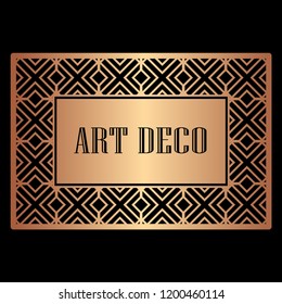 Art deco border frame template vector illustration