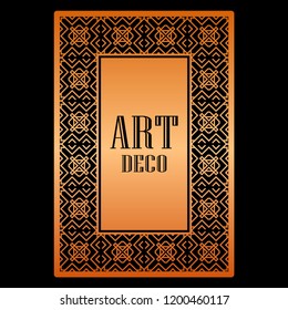 Art deco border frame template vector illustration