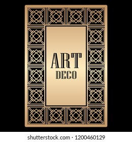 Art deco border frame template vector illustration