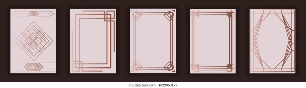 Art deco border style labels on different topics for decoration and design