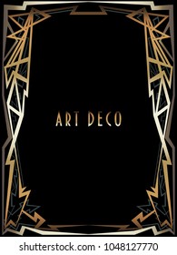 Art Deco border template vector.