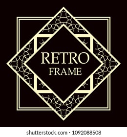art deco border template vector illustration