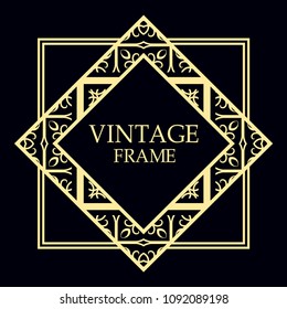 art deco border template vector illustration
