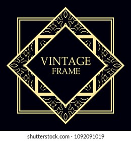 art deco border template vector illustration