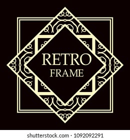 art deco border template vector illustration