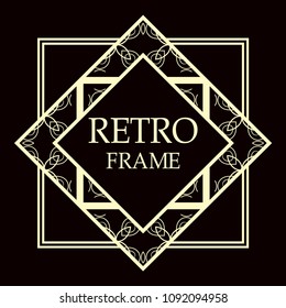 art deco border template vector illustration