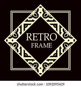 art deco border template vector illustration