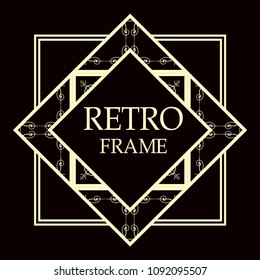 art deco border template vector illustration