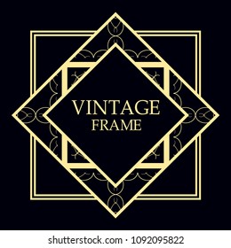 art deco border template vector illustration