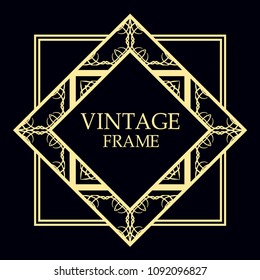 art deco border template vector illustration