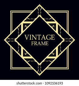 art deco border template vector illustration