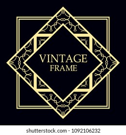 art deco border template vector illustration