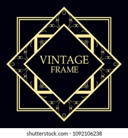 art deco border template vector illustration