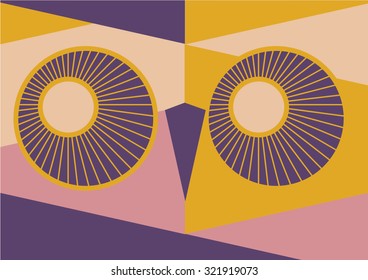 Art deco border template vector/ Geometric Owl/ polygonal illustration of owl/ vector