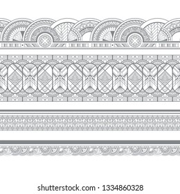Art deco borders isolated on white background