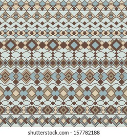 Art Deco Borders seamless pattern in blues and browns. Use as a pattern or as individual borders.