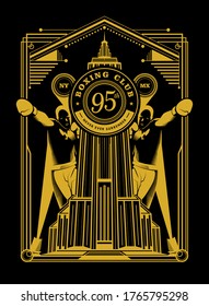Art Deco Boxing Club Poster