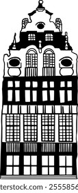 Art Deco Building Illustration. Vector graphic