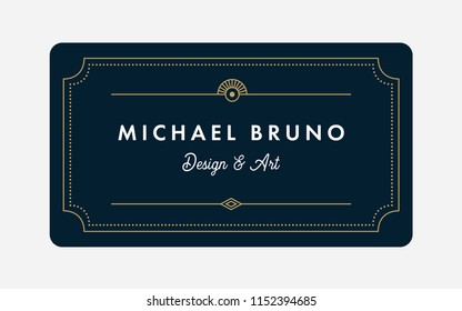 Art Deco Business & Gift Card Template (Live Stroke Path)