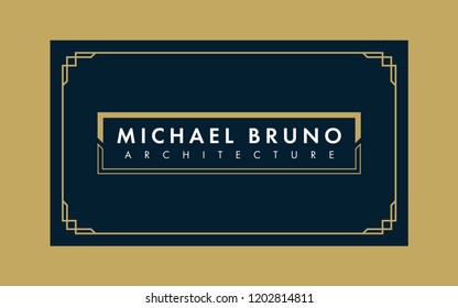 Art Deco Business & Gift Card Template (Live Stroke Path)