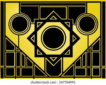 Art deco circle geometric pattern idea 1