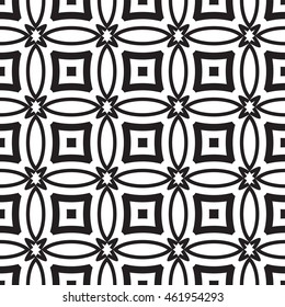 Art deco circle and square pattern black