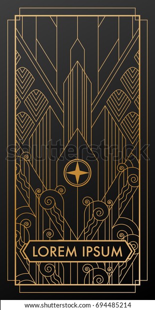 art deco building vector