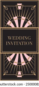 Art Deco classic modern wedding card