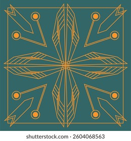 Art Deco Clover Flower arrows