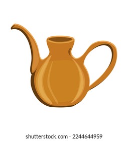 Art-Deco-Kaffeekanne. Inneneinrichtung. Gerichte im Art-Deco-Stil. Goldener Dekanter.Vektorelement einzeln auf weißem Hintergrund.
