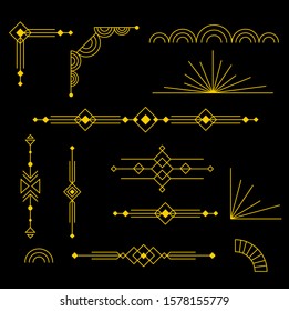 Art Deco Collection Of Decorative Elements Vector