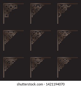 Art Deco corner collection. Vector golden separators. Retro design elements for card, invitation, flyer, poster.