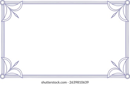 Art Deco Corner Frame – Elegant Geometric Line Border with Vintage Style, Perfect for Invitations, Certificates, Posters, Menus, Stationery, Labels, or Sophisticated Graphic Design Projects
