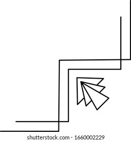 Art deco corner frame in outline style 