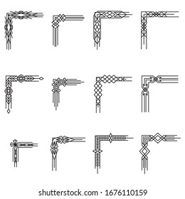 Art Deco Corners.
Set of design elements for cards, letters, frames, jewelry and fashion. Vector illustration.