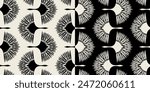 Art deco crane seamless vector patterns. Contrasting black and white colors.