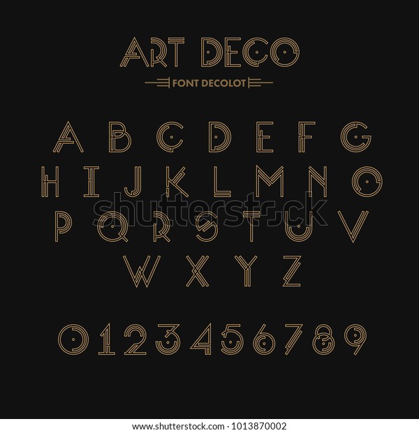 Art Deco Creative Font Creative Template Stok Vektor Telifsiz 1013870002