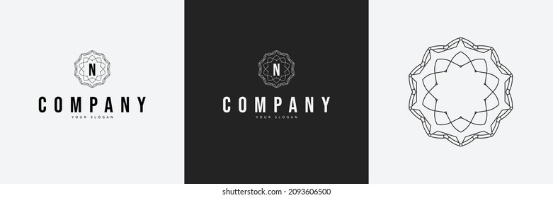 Art Deco creative logo template symbol vintage monogram